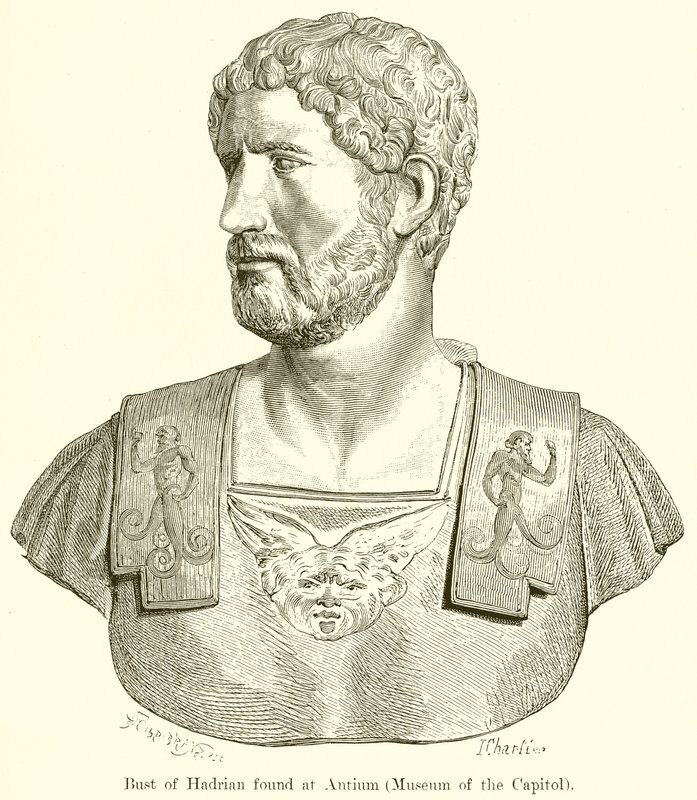 Büste von Hadrian, gefunden in Antium von English School