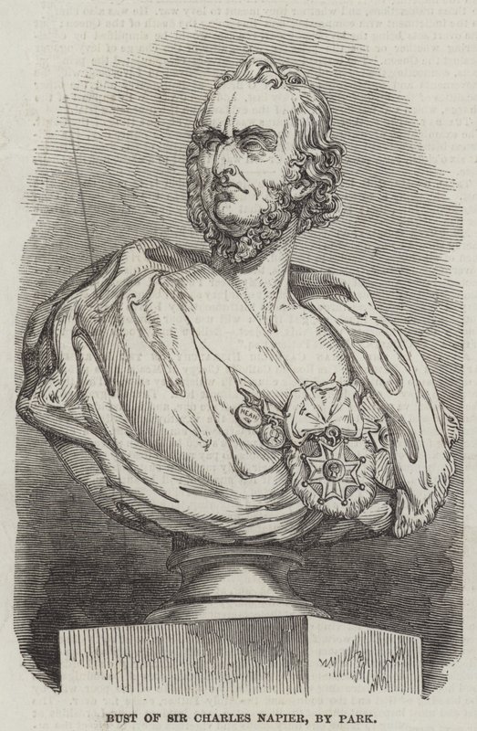 Büste von Sir Charles Napier, von Park (Gravur) von English School