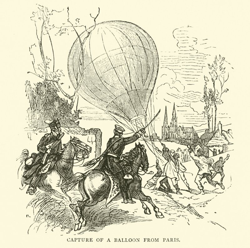 Erbeutung eines Ballons aus Paris, Januar 1871 von English School
