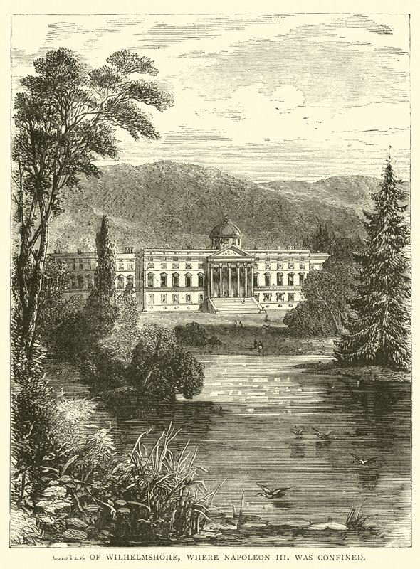 Schloss Wilhelmshöhe, wo Napoleon III. gefangen gehalten wurde von English School