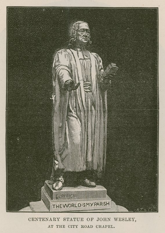 Hundertjahrfeier-Statue von John Wesley von English School
