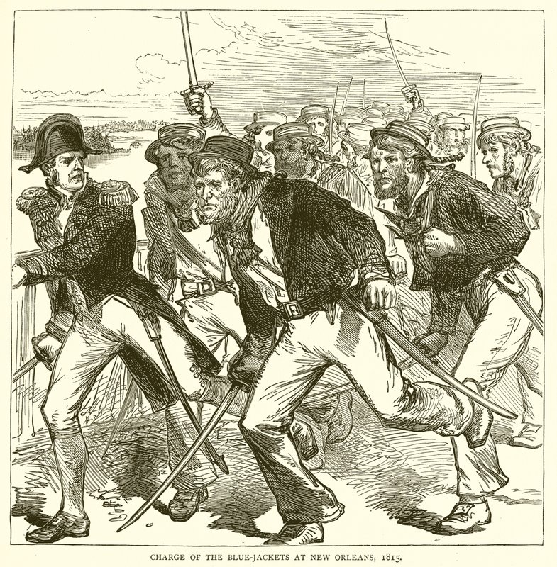 Angriff der Blue-Jackets in New Orleans, 1815 von English School