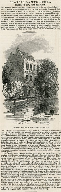 Charles Lambs Haus, nahe Islington von English School
