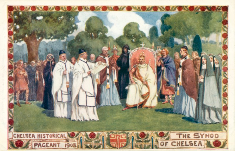 Chelsea Historisches Festspiel 1908, die Synode von Chelsea von English School