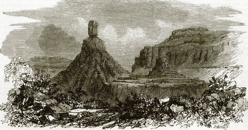 Schornsteinfelsen, am Ufer des Columbia River von English School
