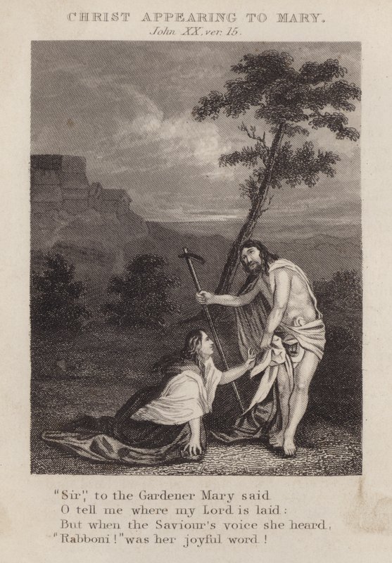 Christus erscheint Maria, Johannes XX, Vers 15 von English School