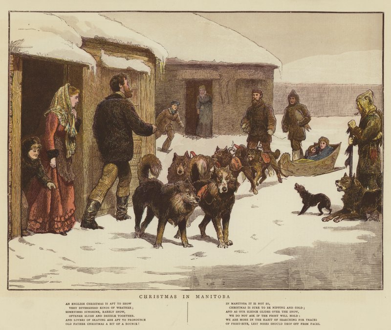 Weihnachten in Manitoba (Chromolithografie) von English School