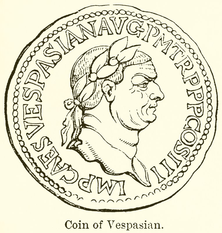 Münze von Vespasian von English School