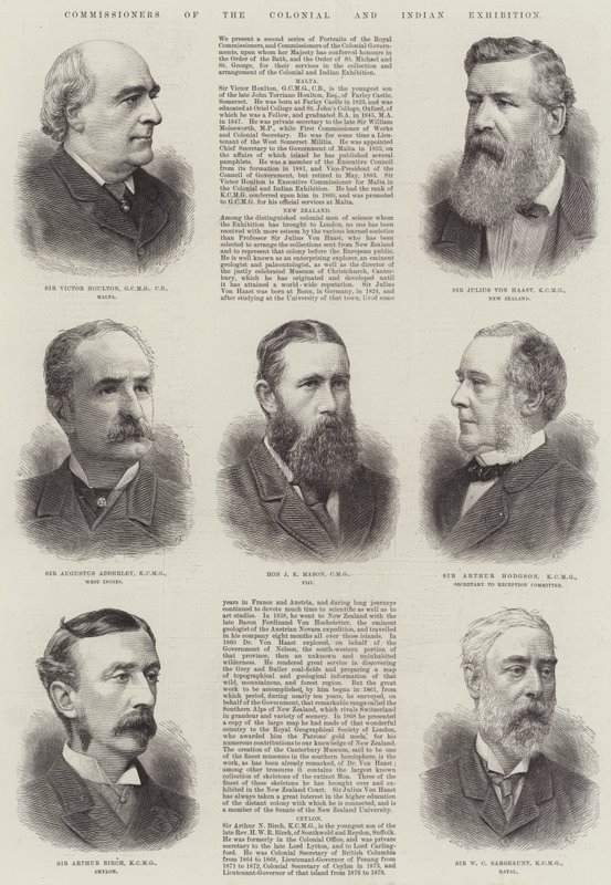 Kommissare der Kolonial- und Indien-Ausstellung (Gravur) von English School