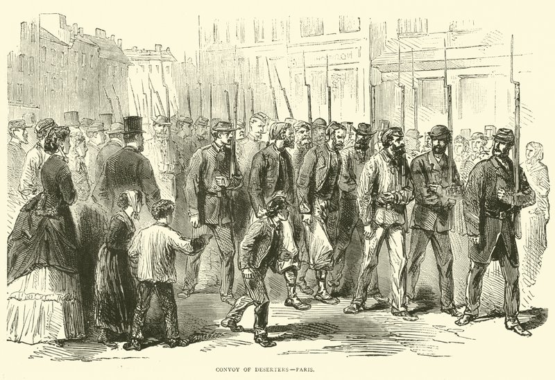 Konvoi von Deserteuren, Paris, Oktober 1870 von English School