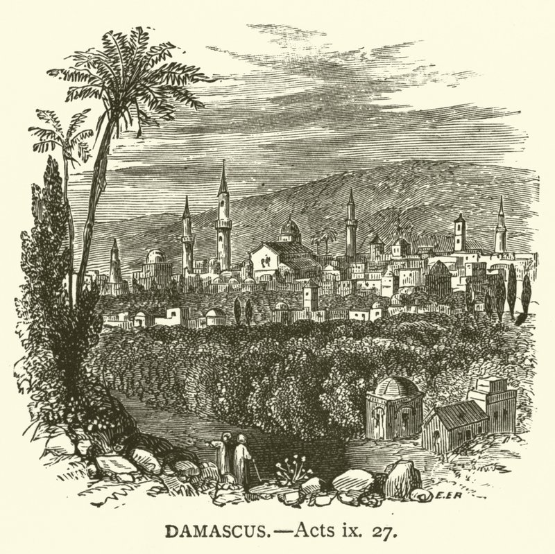 Damaskus (Apostelgeschichte, ix, 27) von English School
