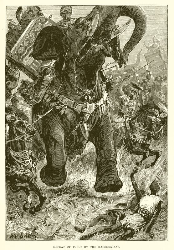 Niederlage des Porus durch die Makedonier von English School