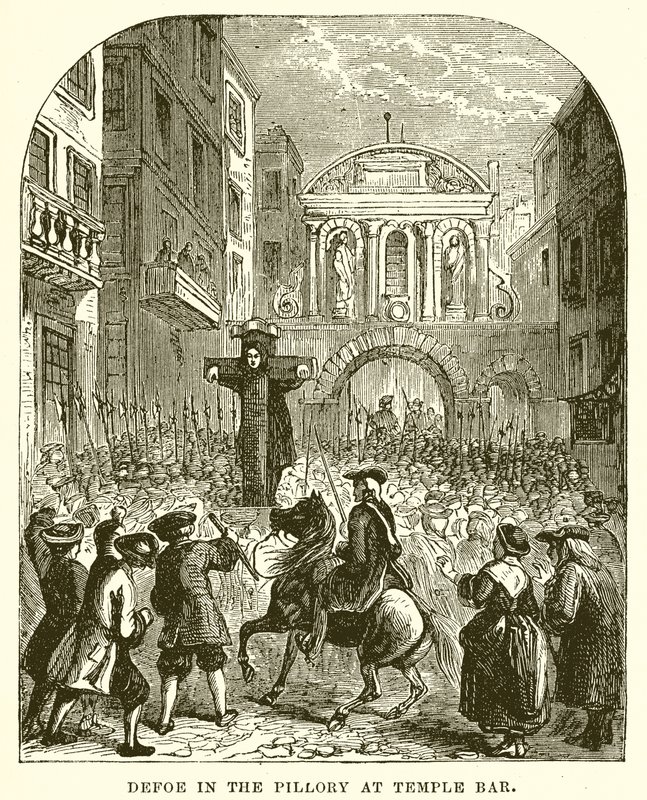 Defoe im Pranger am Temple Bar von English School