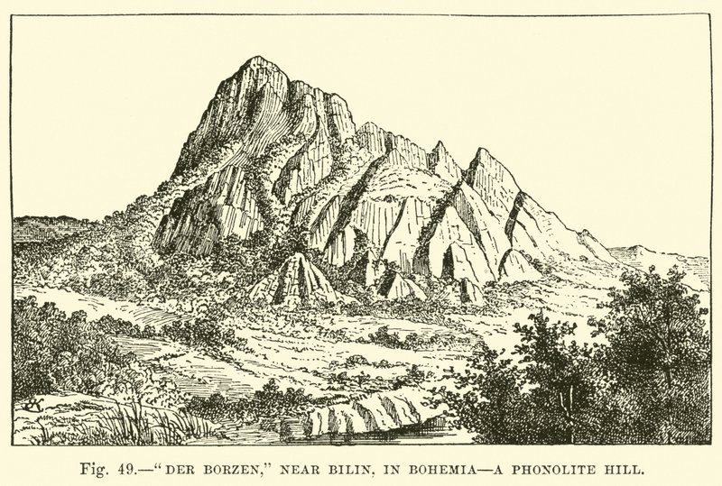 Der Borzen, bei Bilin, in Böhmen, ein Phonolith-Hügel von English School