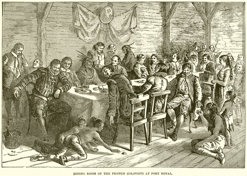 Speisesaal der französischen Kolonisten in Port Royal von English School