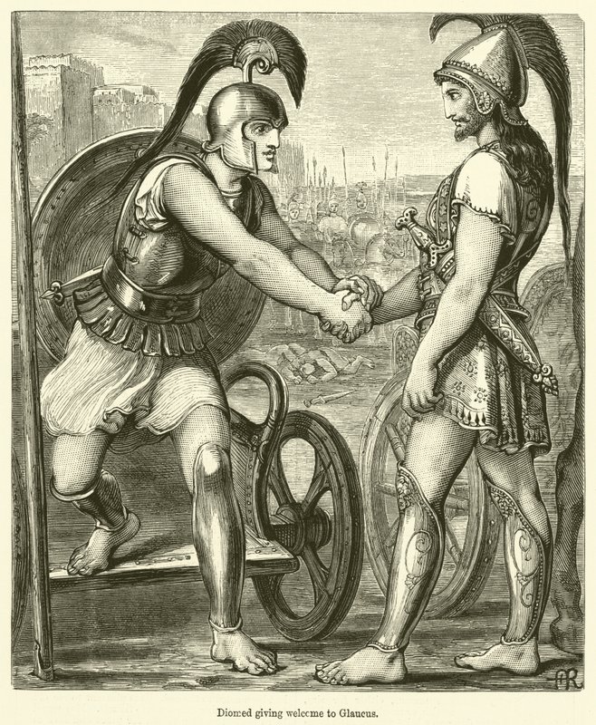 Diomed heißt Glaucus willkommen von English School