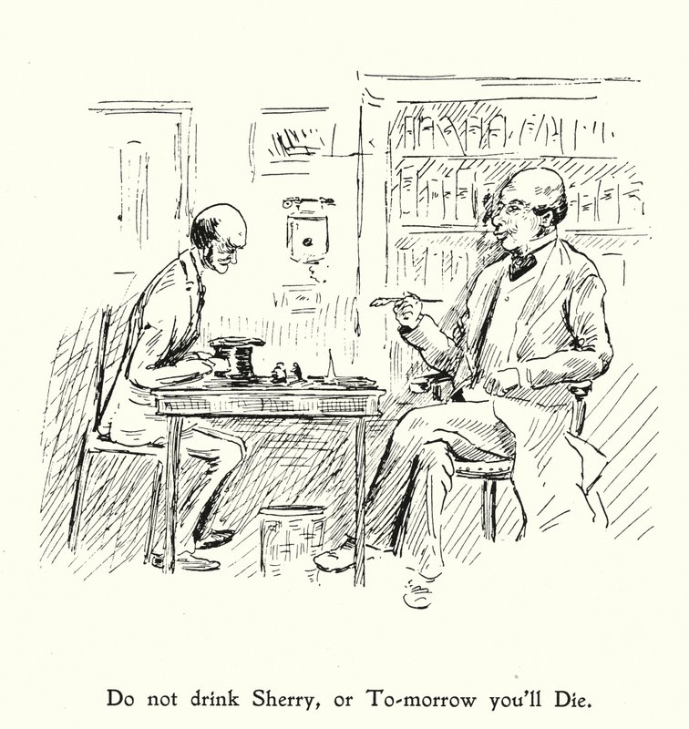 Trinke keinen Sherry, oder du wirst morgen sterben; Iss, trink und sei fröhlich, denn morgen sterben wir von English School