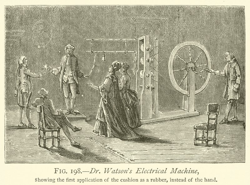 Dr. Watsons Elektrische Maschine (Stich) von English School