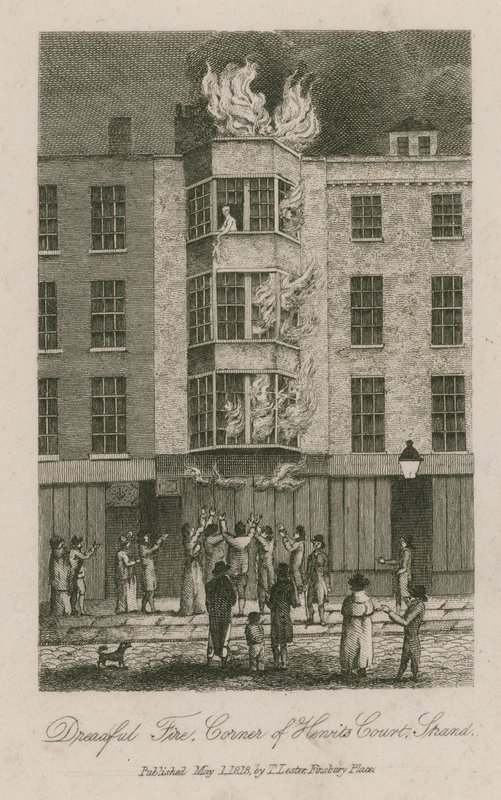 Schreckliches Feuer, Ecke Henrits Court, Strand von English School