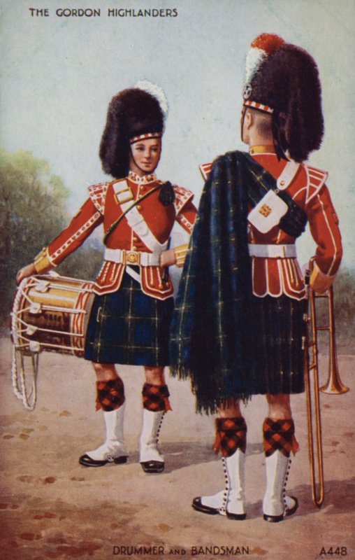 Trommler und Musiker der Gordon Highlanders von English School