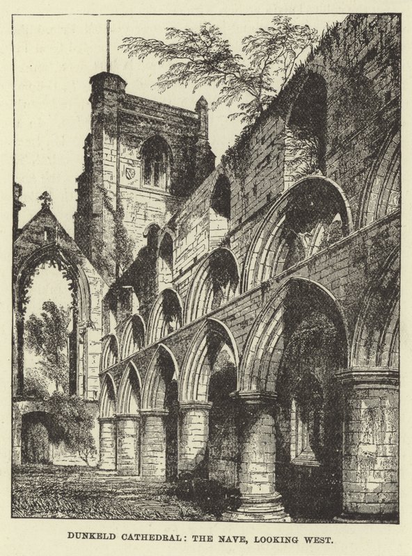 Kathedrale von Dunkeld, das Kirchenschiff, Blick nach Westen von English School