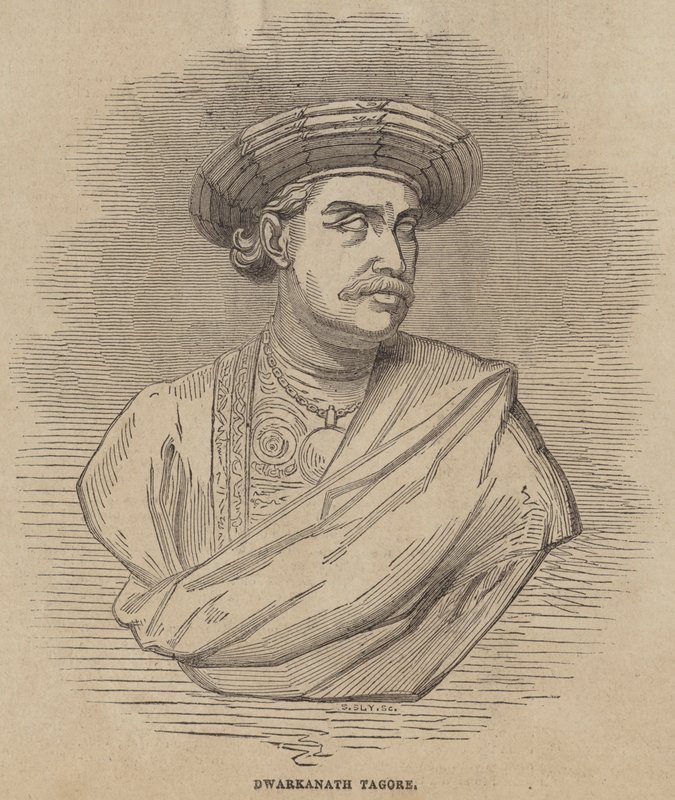 Dwarkanath Tagore (Gravur) von English School