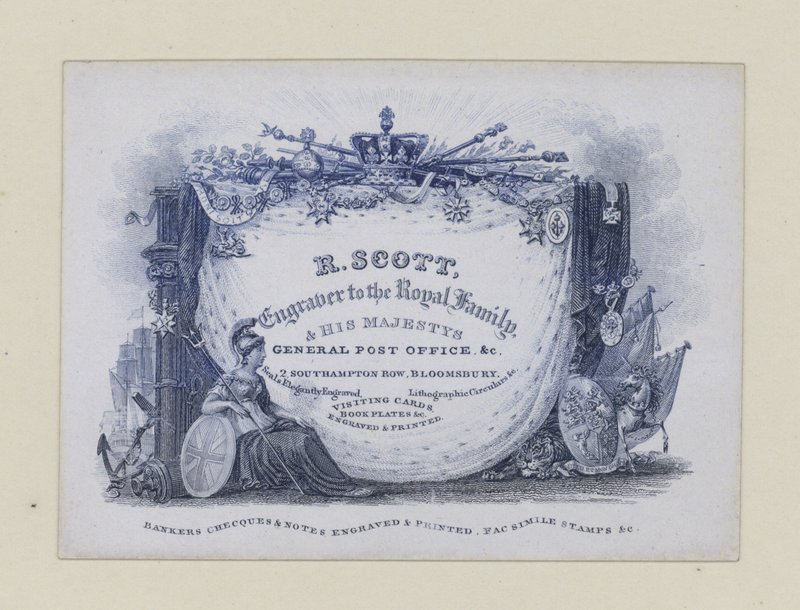 Graveure, R Scott, Visitenkarte von English School