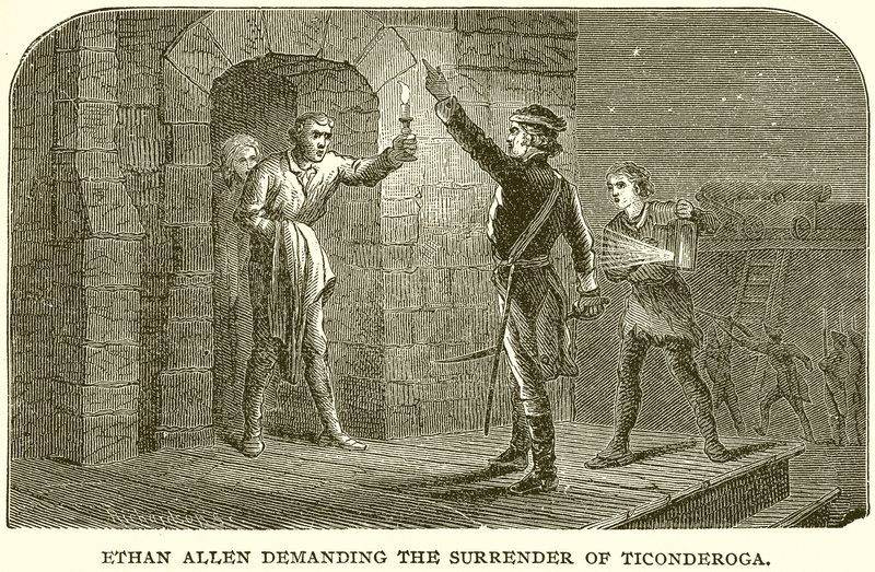Ethan Allen fordert die Übergabe von Ticonderoga von English School