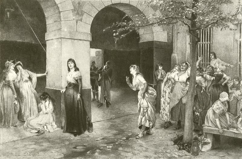 Evariste Carpentier Mme Roland im Gefängnis von Ste Pelagie (Gravur) von English School