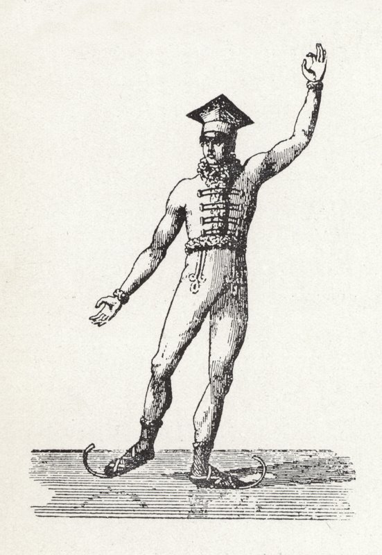 Figur eines Mannes beim Eislaufen von English School