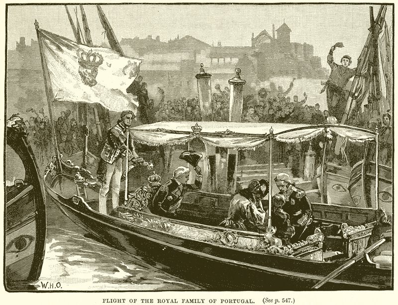 Flucht der königlichen Familie von Portugal von English School