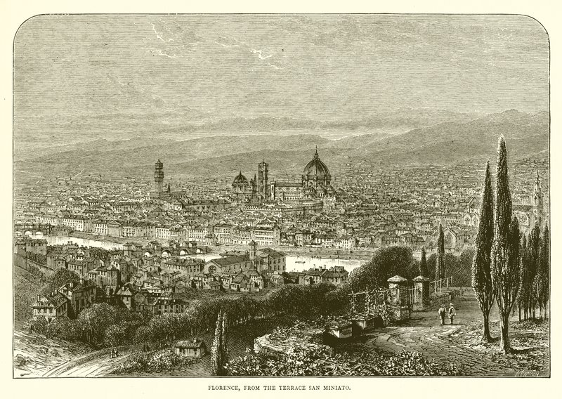 Florenz von der Terrasse von San Miniato von English School