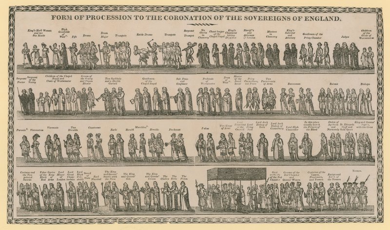 Form der Prozession zur Krönung der Souveräne von England von English School