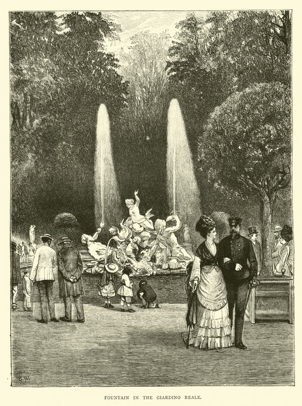 Brunnen im Giardino Reale von English School