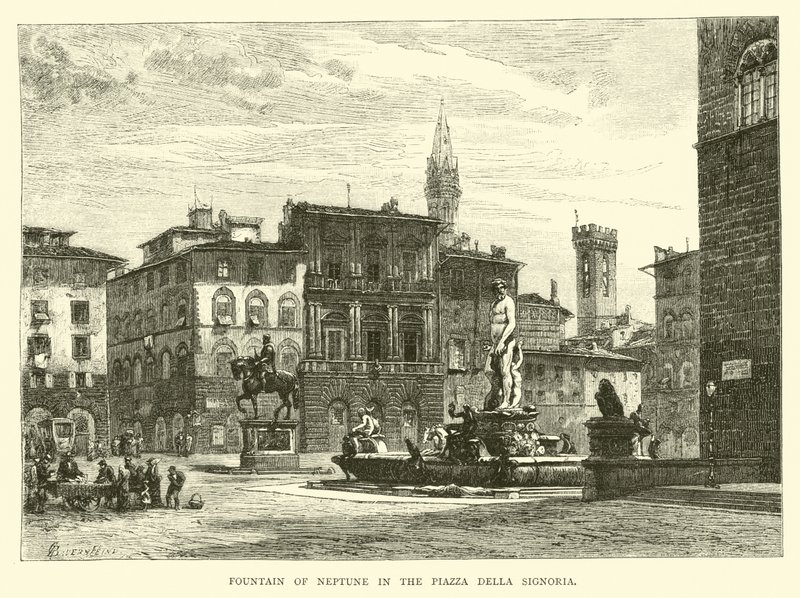 Neptunbrunnen auf der Piazza della Signoria von English School