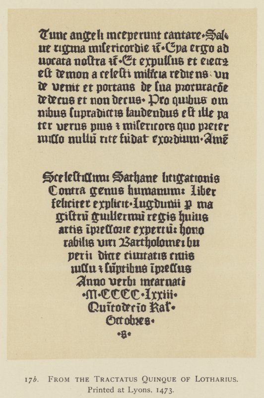 Aus dem Tractatus Quinque von Lotharius, gedruckt in Lyon von English School