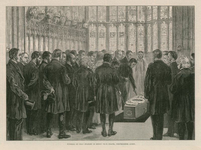 Beerdigung von Dean Stanley in der Kapelle von Heinrich VII von English School