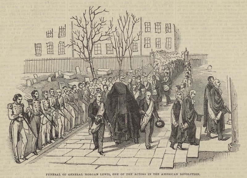 Beerdigung von General Morgan Lewis, einer der Akteure der Amerikanischen Revolution von English School