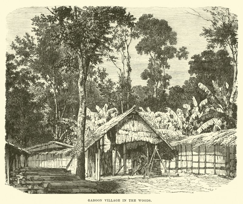 Gabun-Dorf im Wald von English School