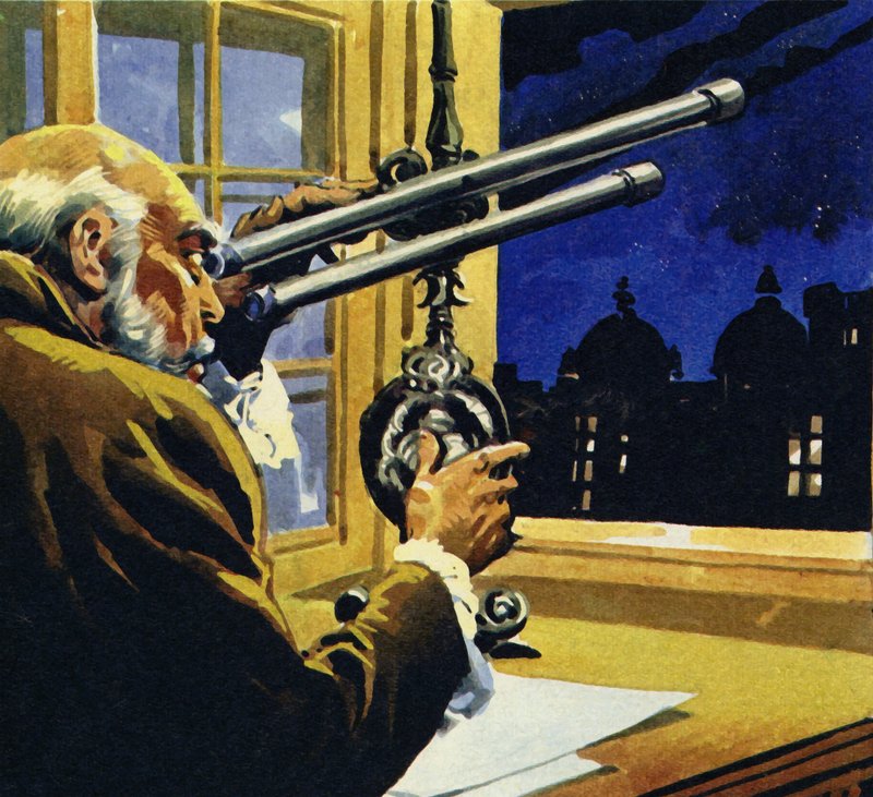 Galileo baute ein Teleskop und entdeckte vier Satelliten des Jupiter von English School