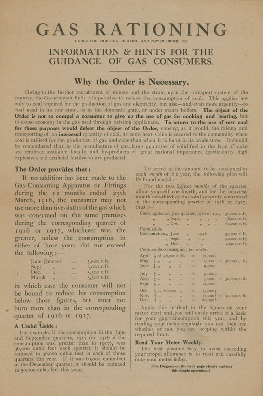 Gasrationierung von English School