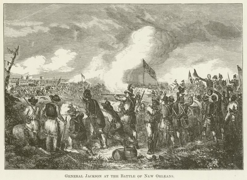 General Jackson in der Schlacht von New Orleans von English School