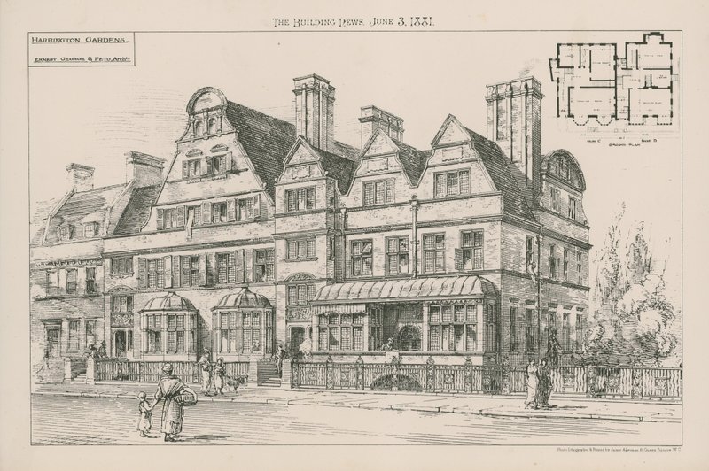 Gesamtansicht der Harrington Gardens von English School