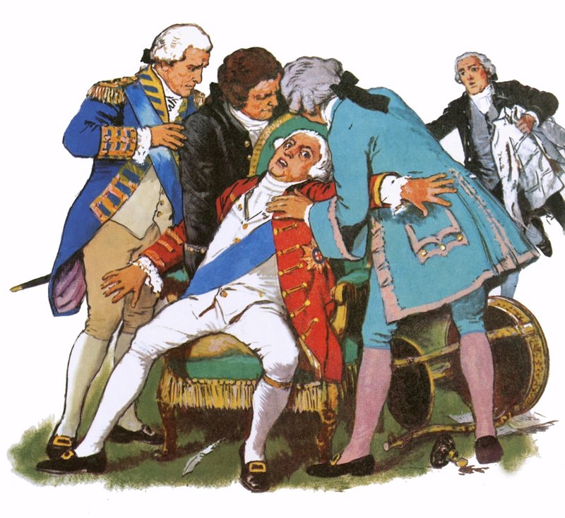 George III leidet unter einem Anfall von Wahnsinn von English School