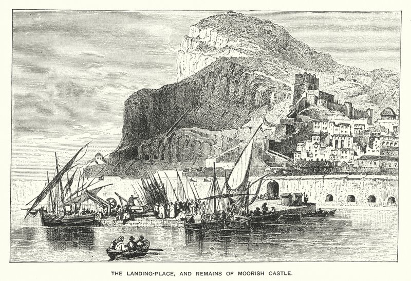 Gibraltar: Der Landeplatz und Überreste der Maurischen Burg von English School
