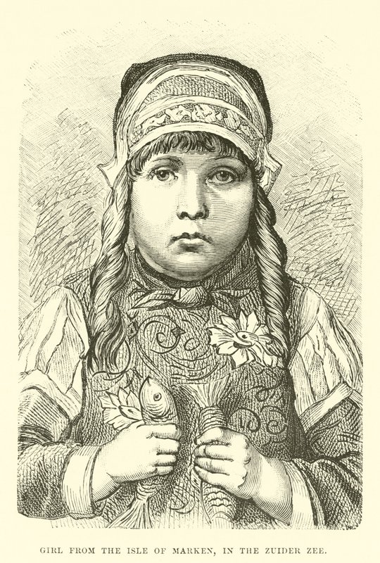 Mädchen von der Insel Marken, im Zuiderzee von English School