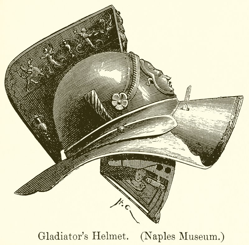 Gladiatorenhelm (Museum von Neapel) von English School