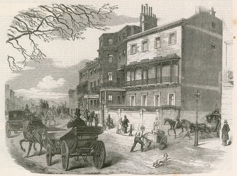 Gloucester House, Piccadilly, London, die Residenz der verstorbenen Herzogin von Gloucester von English School
