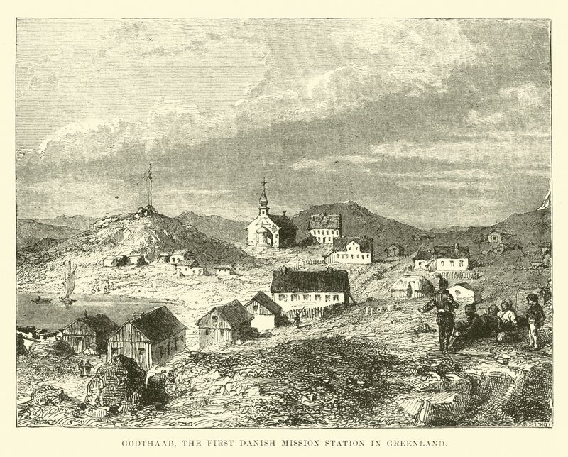 Godthaab, die erste dänische Missionsstation in Grönland von English School
