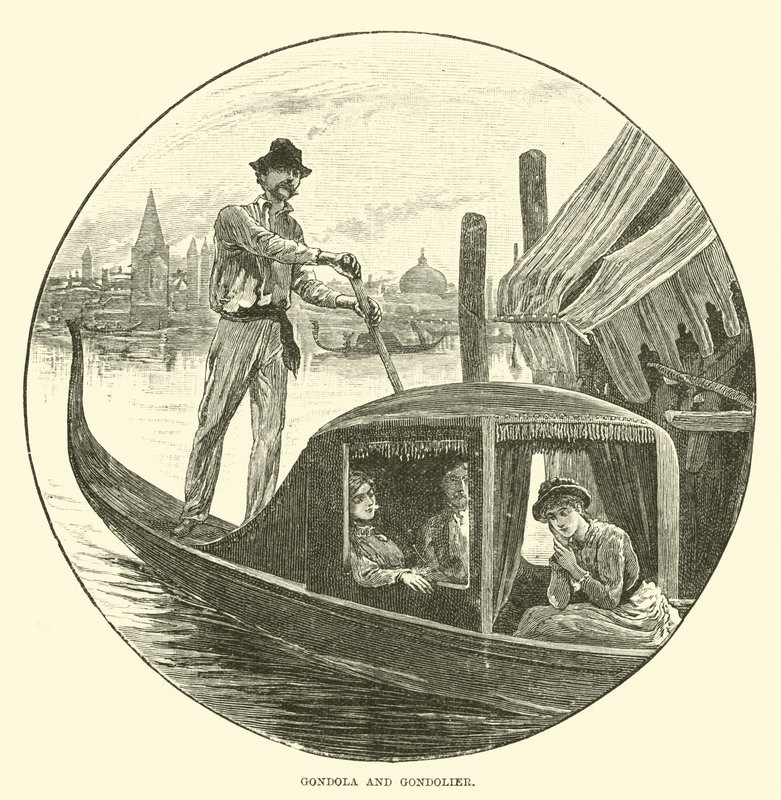 Gondel und Gondoliere von English School